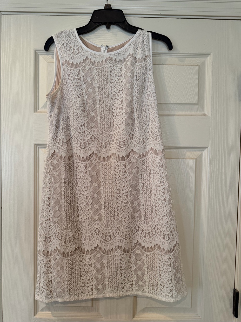 Adrianna Papell Ivory Lace A-Line Shift Dress